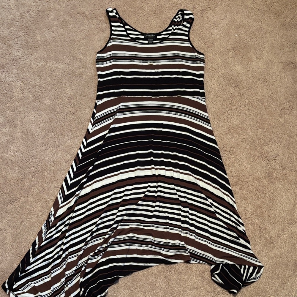 Spense Black and White Asymmetrical Dress